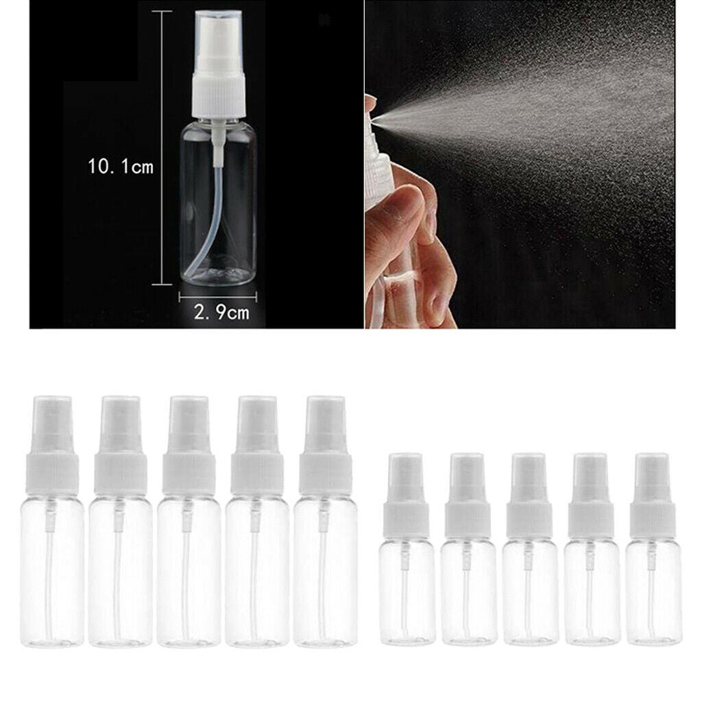 10x Mini Spray Fine Mist Cosmetic Bottles Reusable Essential Oils Travel