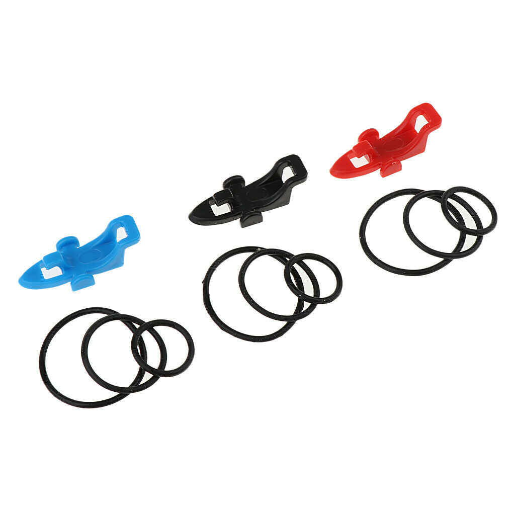 3x FISHING ROD POLE HOOK KEEPER HOLDER WITH RUBBER RINGS ADJUSTABLE