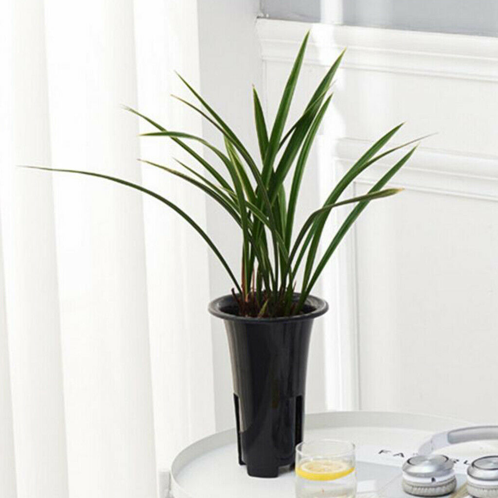 2X Plastic Tall Plant Pots Black Flower Pots Planters for Orchid Cactus XL