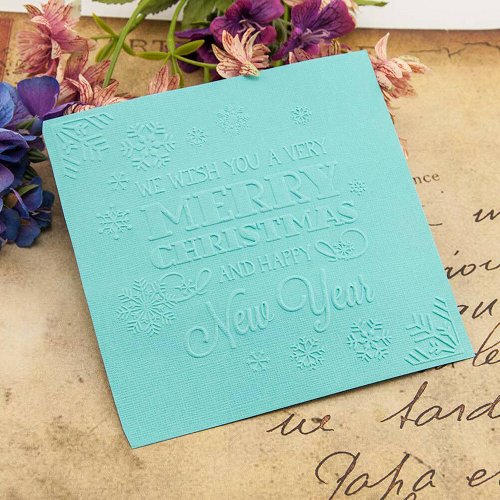 merry Christmas Embossing folder Plastic Embossing Folder For Scrapbookin.l8
