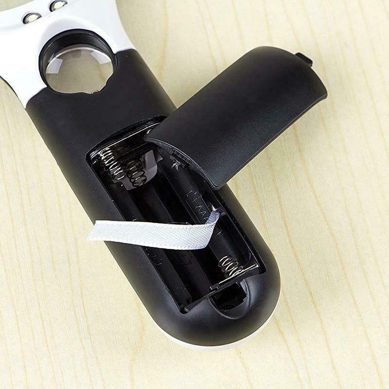 45X Handheld 3 LED Light Magnifier Reading Magnifying Glass Lens Jewelry Loupe