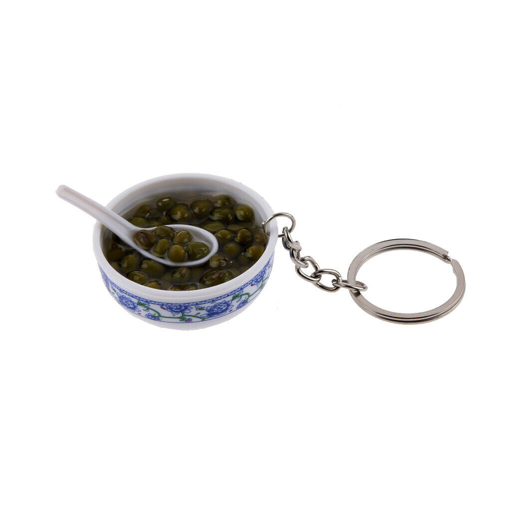 1Pcs Green Bean Soup Food Simulation Chinese Blue and White Porcelain Food Bowl