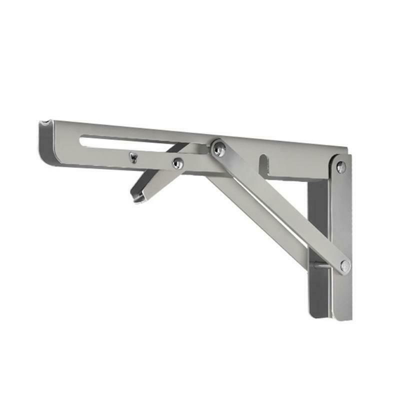 1 Pair Reinforced Folding Shelf Brackets 8-18inch Stainless Steel Bracket