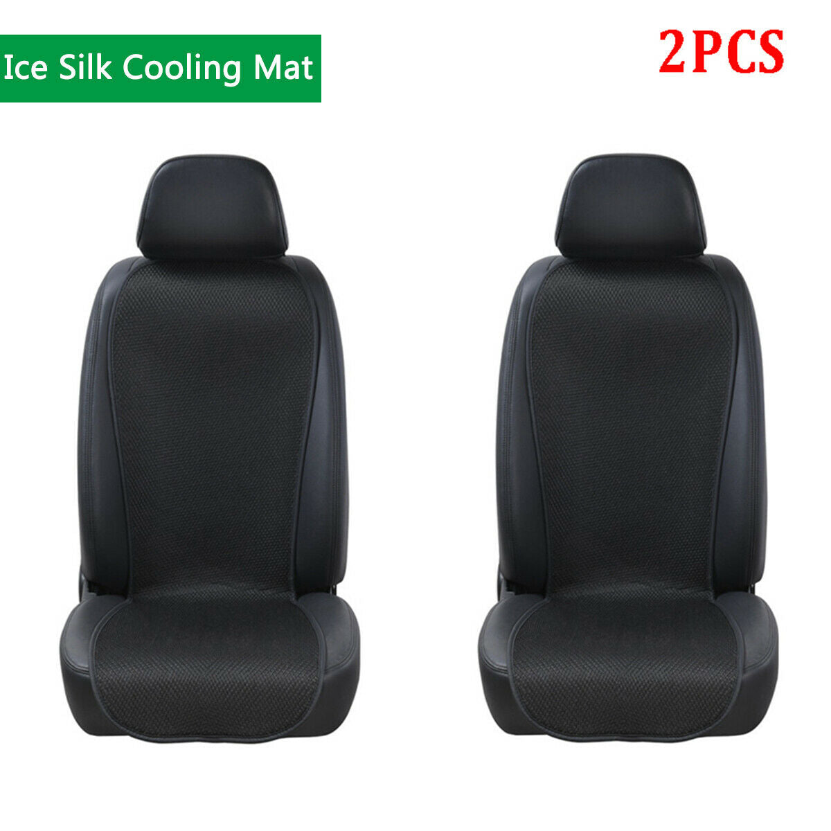 2pcs Front Seat Cover Ice Silk Breathable Cushion Mat Universal Four Seasons