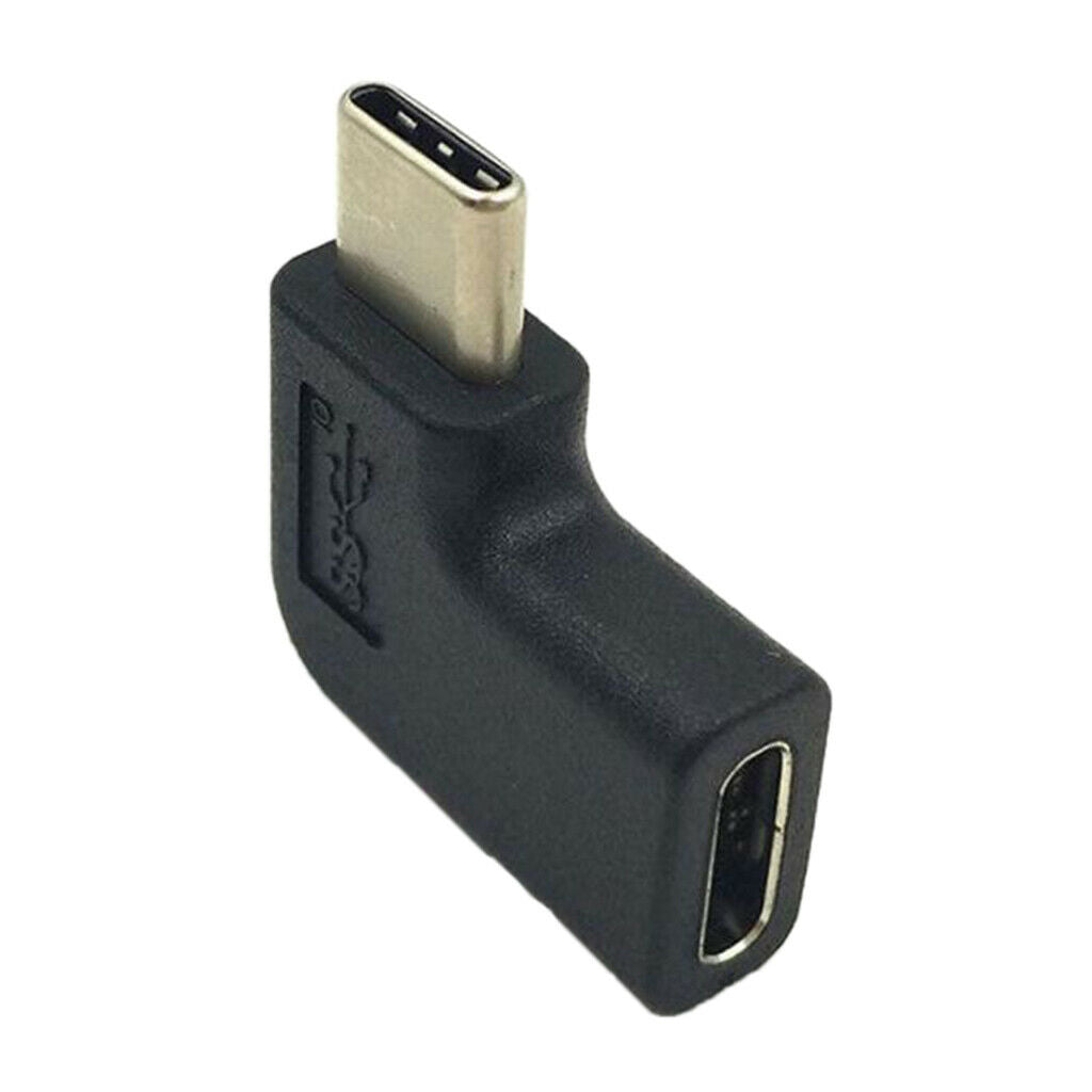 2X USB3.1 Type-C Female to 90° Angle Male Charging Data Extension Connector