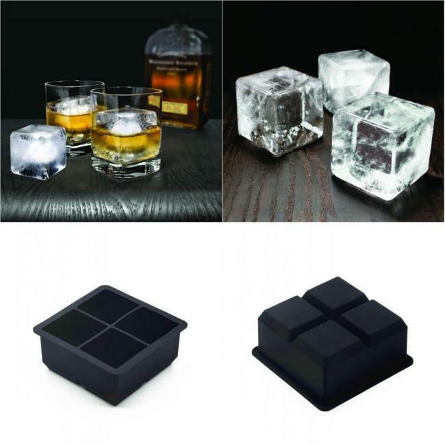 Silicone Ice Cube Square DIY Mould Large Jelly Mold Tray Maker for Cocktail Beer
