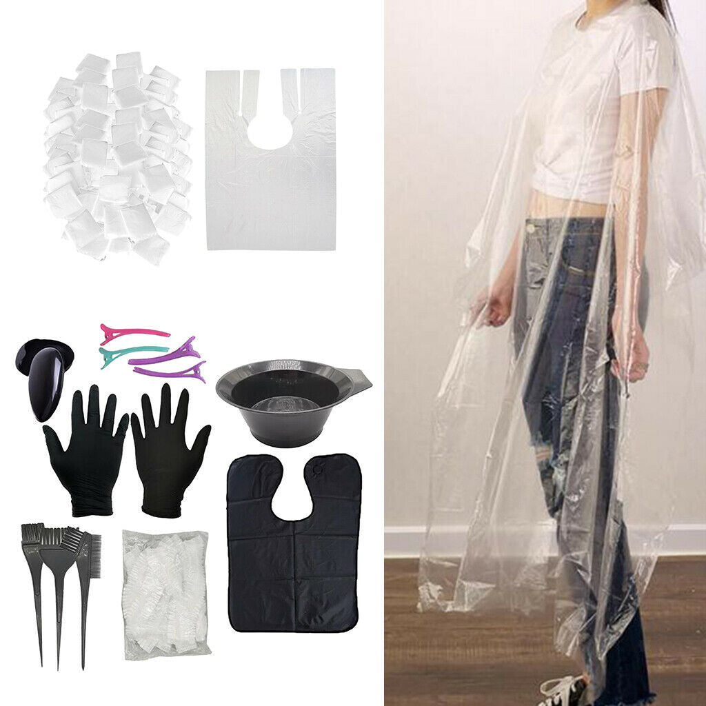 200x 110x78cm Hair Coloring Capes & Hair Dye Set Ear Covers Gloves Salon Use