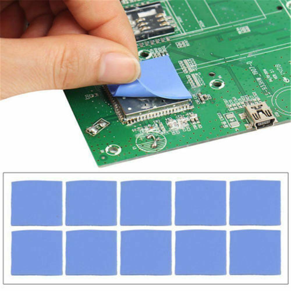 100pc Thermal Pad GPU CPU Heatsink Cooling Conductive Silicone Pad 10x10x1mm New