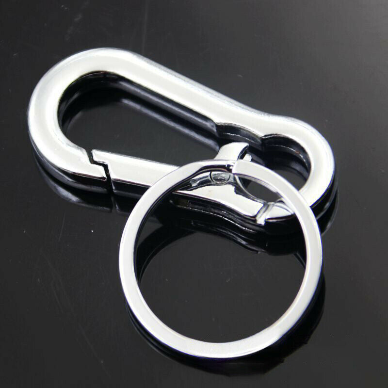 Sliver Metal Key Chain Belt Clip Ring Fob Keyfob Car Keyring Keychain Men HN US