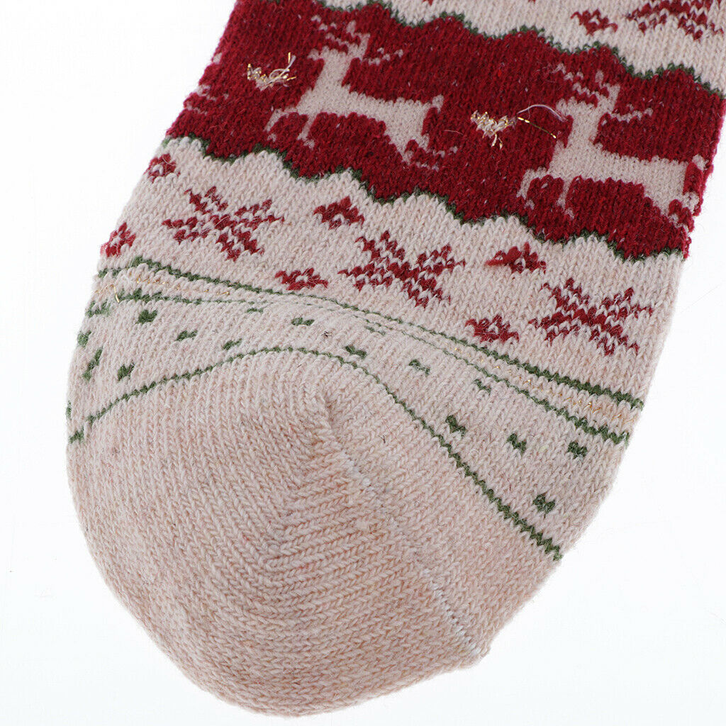 2 Pairs Wool Blend Elk Crew Socks Winter Xmas Holiday Home Floor Ankle Socks