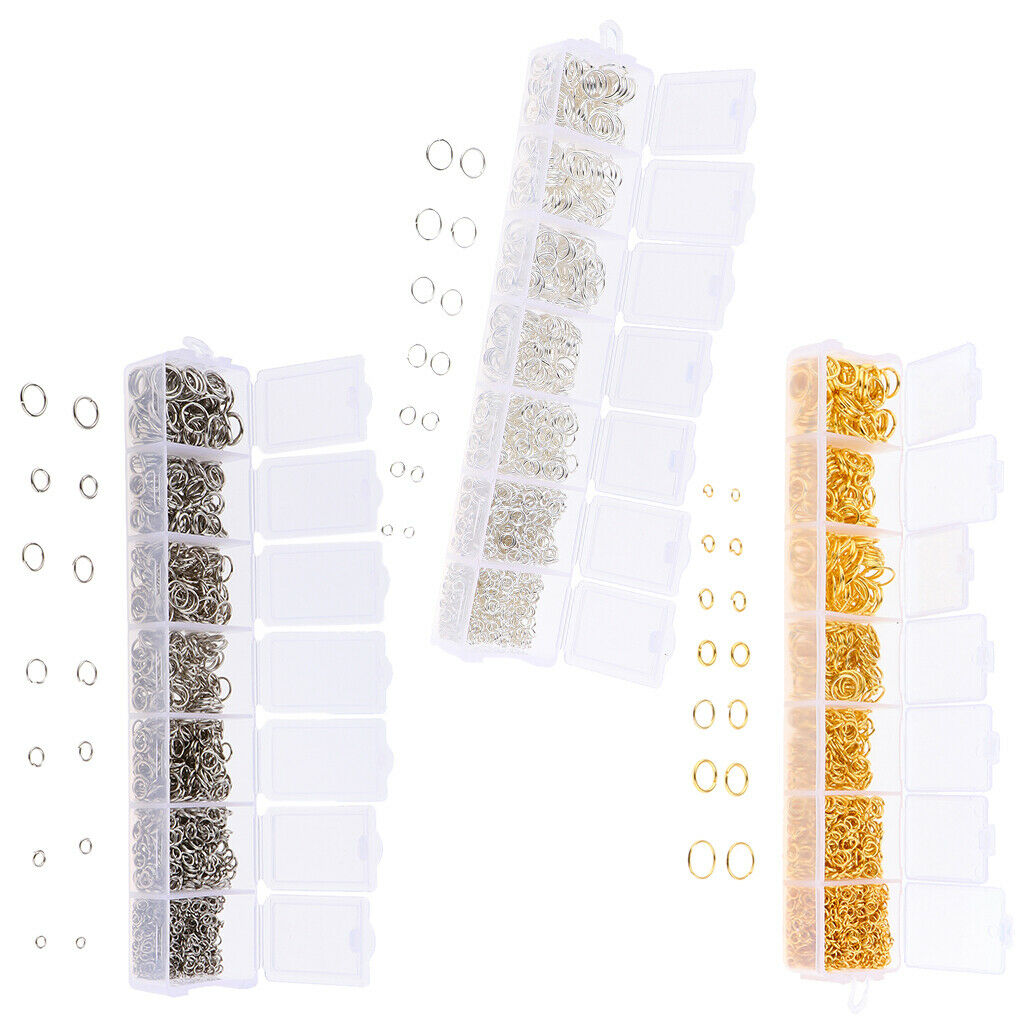 2Box 1500x Metal Open Jump Rings for Jewlery Findings DIY Pendants Supplies