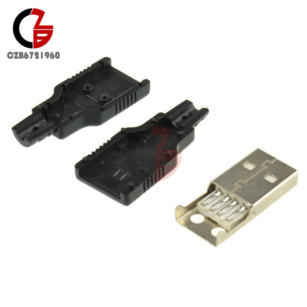 50PCS A Set USB2.0 Type-A 4-pin Male Plug Socket Connector Adapter Plastic Cover