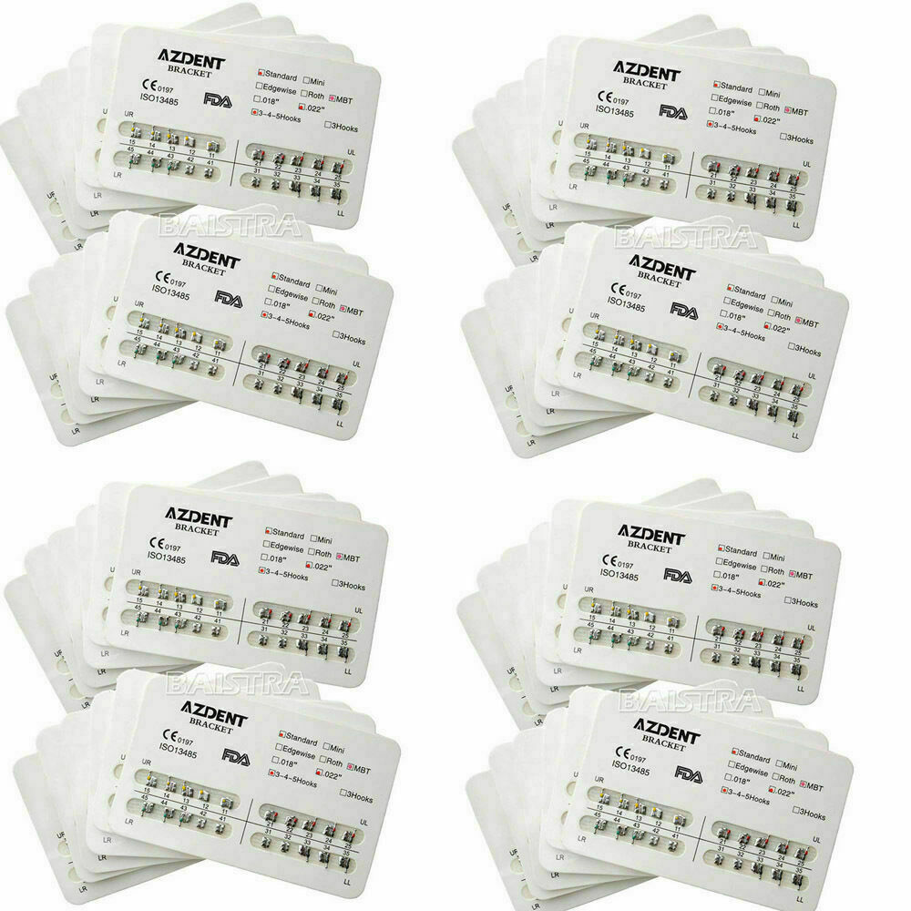 20pack Dental Orthodontic Brackets Braces Standard MBT Slot.022 Hook3-4-5 AZDENT