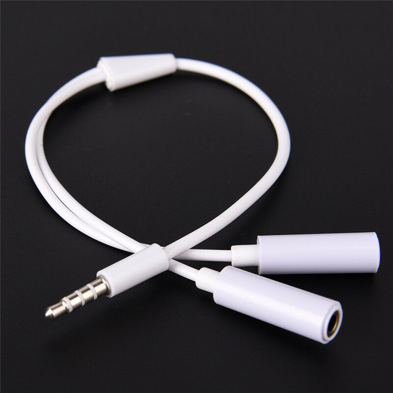 3.5mm AUX Audio Mic Splitter Cable Earphone Headphone Adapter Male To Female Tt