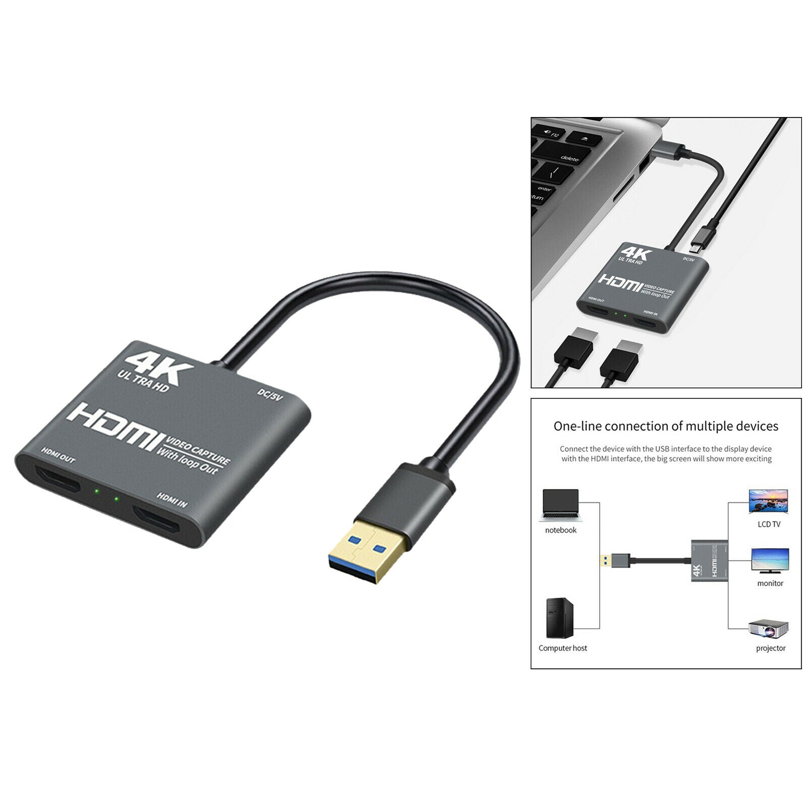 HDMI USB HD Video Capture Card Dongle Record Box Video Live Streaming New