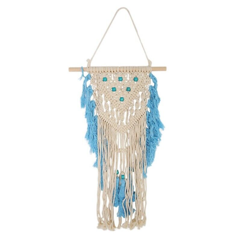 Hand Kted Macrame Wall Art Handmade Cotton Bohemian Wall Hanging Tapestry WithI2