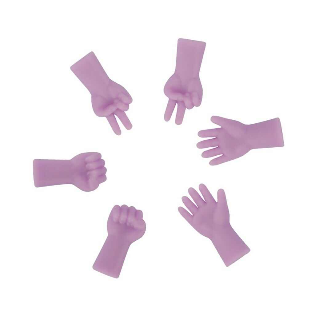 6pcs Rock-Scissor-Paper Modelling Knitting Needles Point Protectors Purple