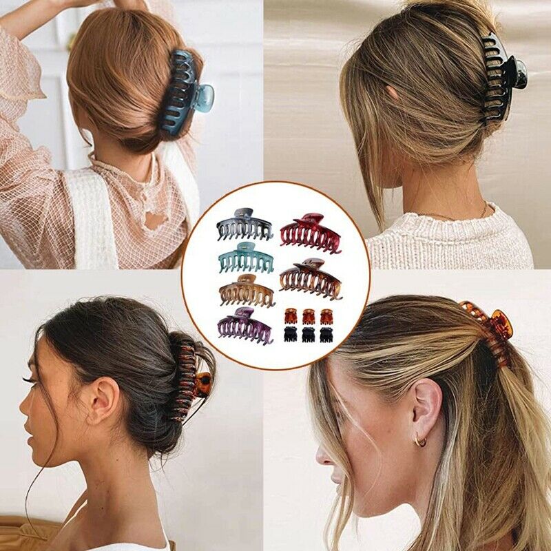 6Pcs/Lot Large Hair Claw Clips Hair Clips for Women Colorful Hair Claws for D1Y5