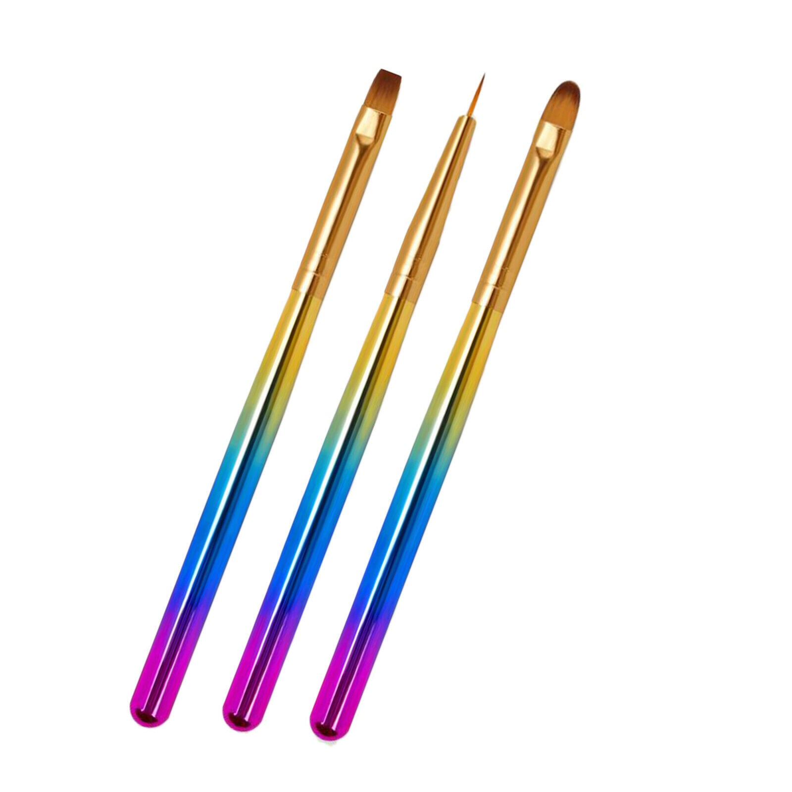 3 Pcs Nail Art Liner Brushes Set UV Gel Acrylic Nail Art Drawing Painting