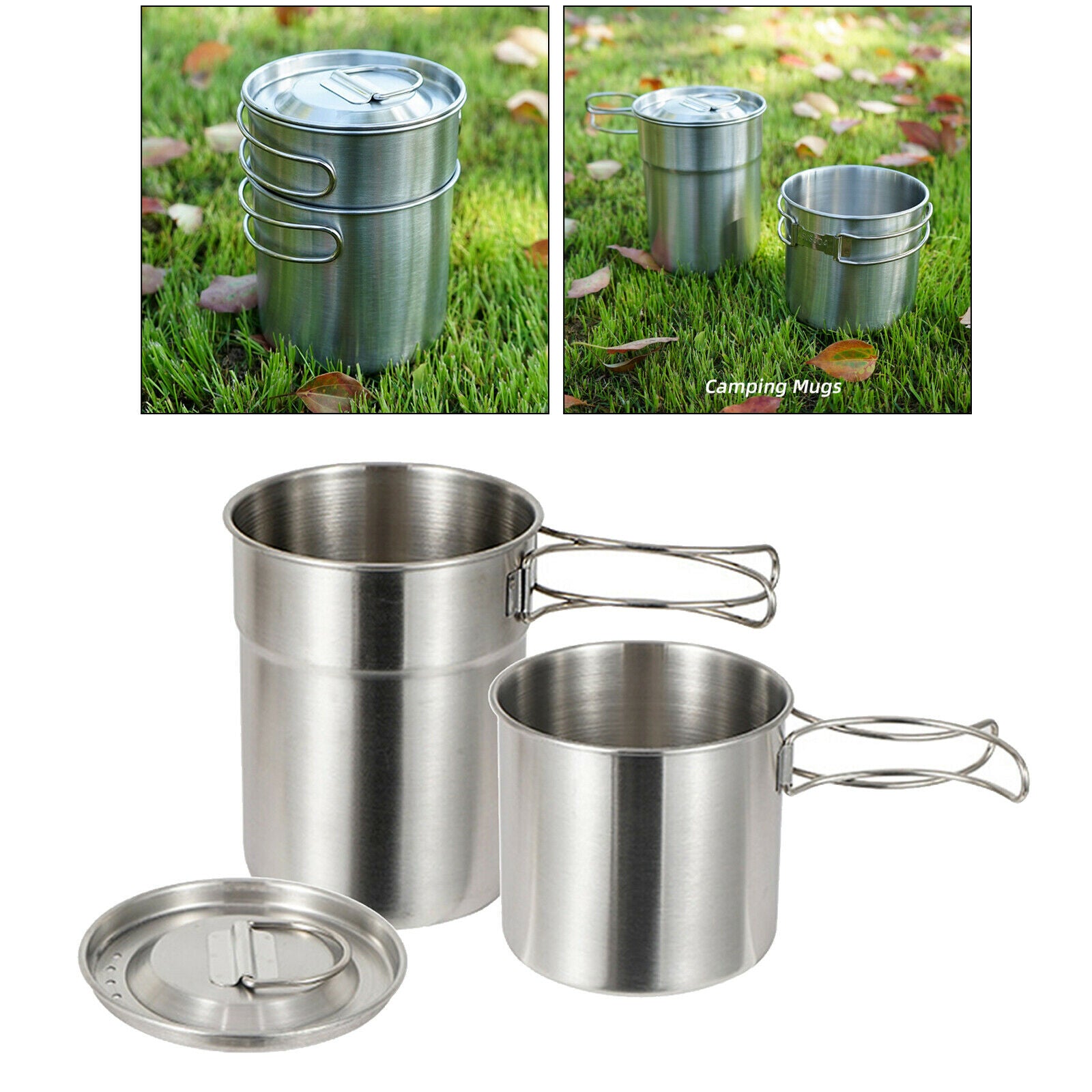 Portable 2pcs Camping Cup Kit Cooking Bowl Water Mug Adventure Outdoor