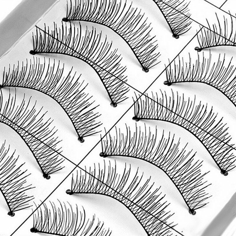 10-Pairs Makeup Soft Natural Cross Handmade Eye Lashes Extension False Eyelashes