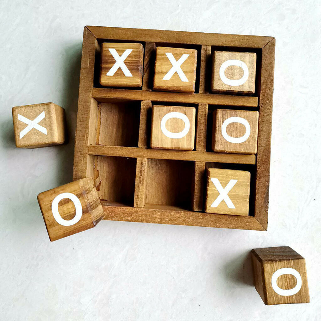 Traditional Wooden Tic Tac Toe Play Set