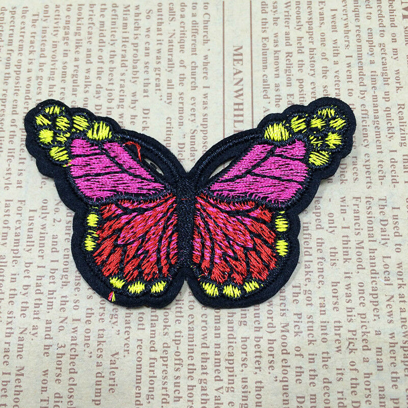 10pcs DIY Embroidery Butterfly Sew On Patch Badge Embroidered Fabric Applique ~