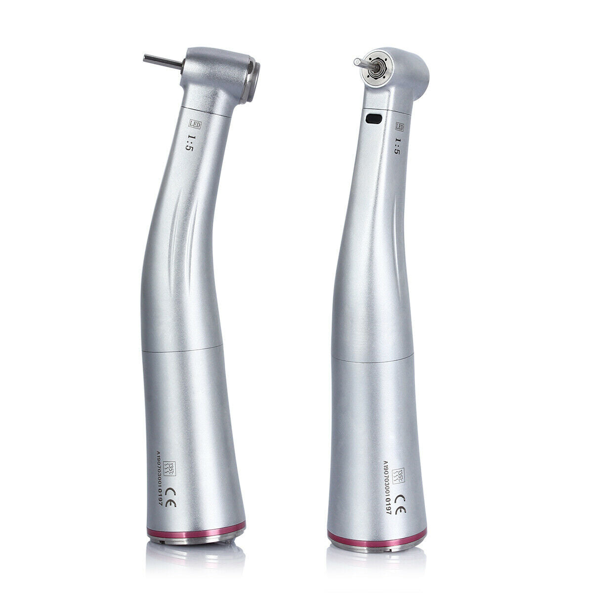 3X Dental 1:5 Increasing Fiber Optic LED Contra Angle Handpiece Push Button