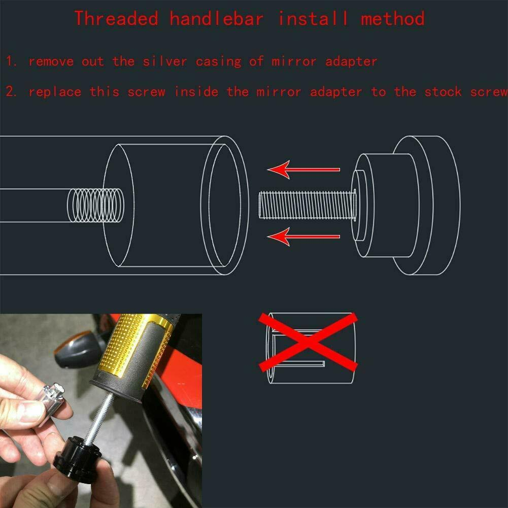 7/8 22mm Universal Motorcycle Scooter ATV Rearview Mirrors 180 Degree Adjustable
