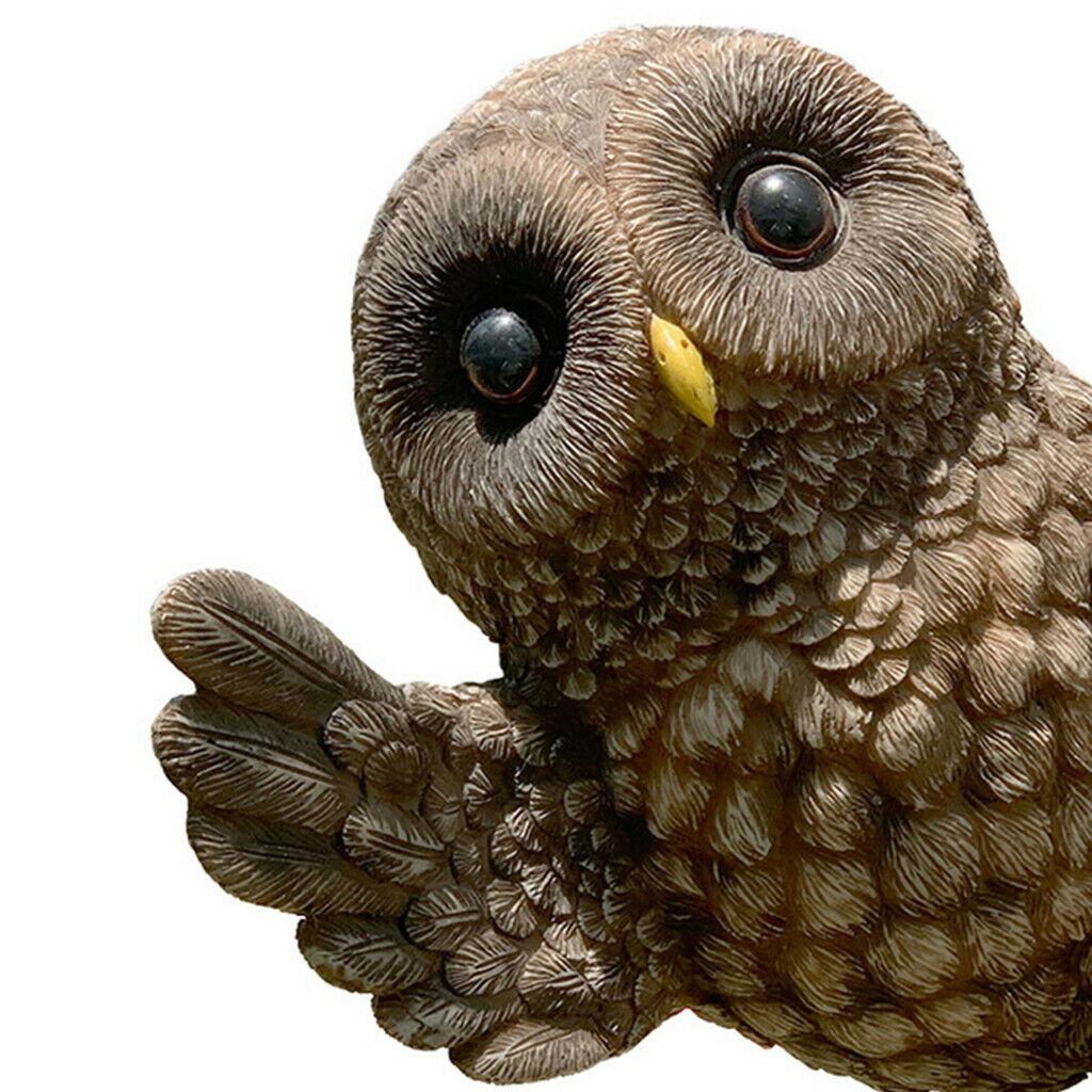 Owl Tree Hugger Garden Peeker Statues Gardening Decoration Decor Yard Art