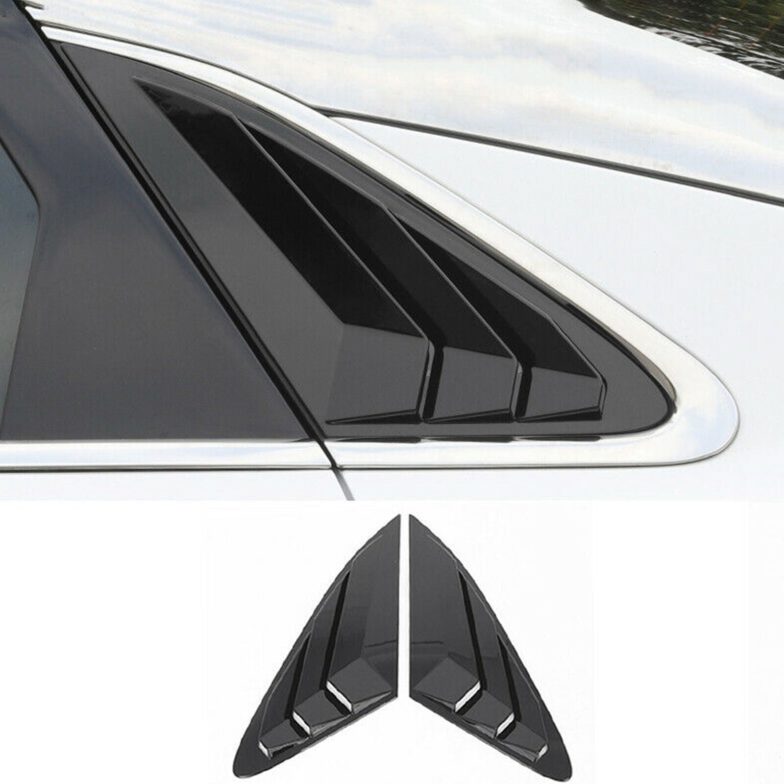 Gloss Black Side Window Louvers Air Vent Scoop Shade Cover For KIA K5 2021-2022