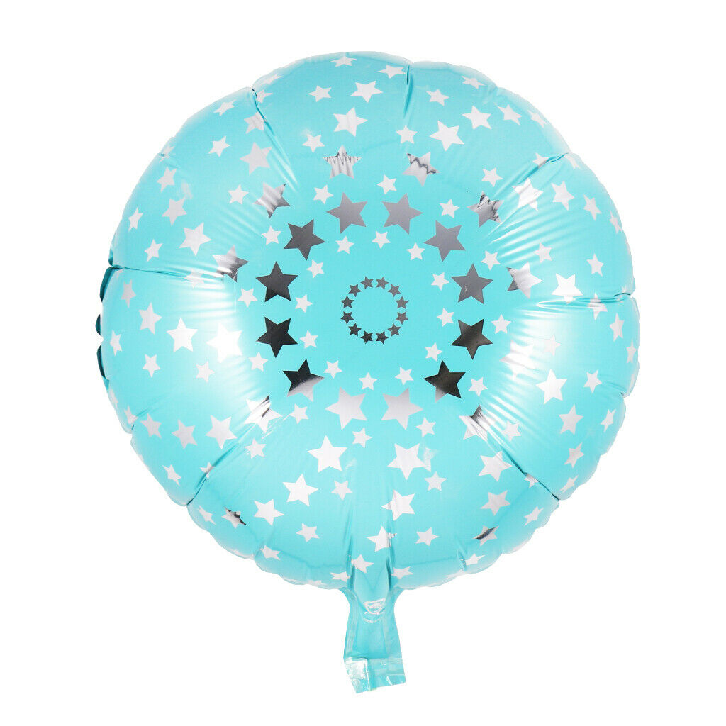 10pcs Round Foil Balloons w/ Star Decoration Wedding Birthday Supplier Blue