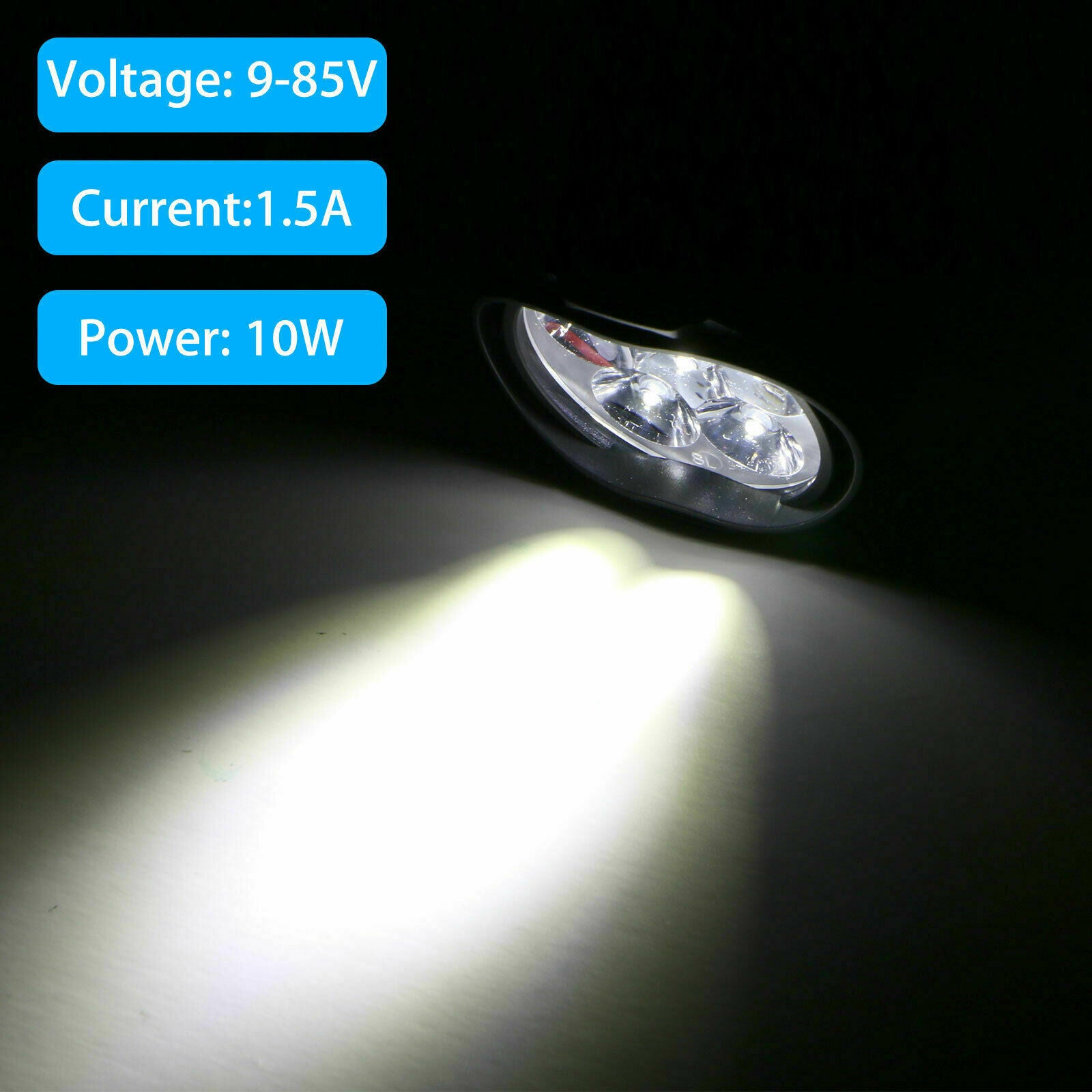 Car Motorcycle Headlight Spot Fog Lights 6 LED Front Head Lamp Waterproof
