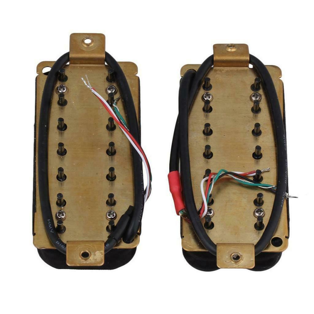 2PCS 7 String Double Coil Neck Bridge Pickup Guitar Humbucker Kit Black