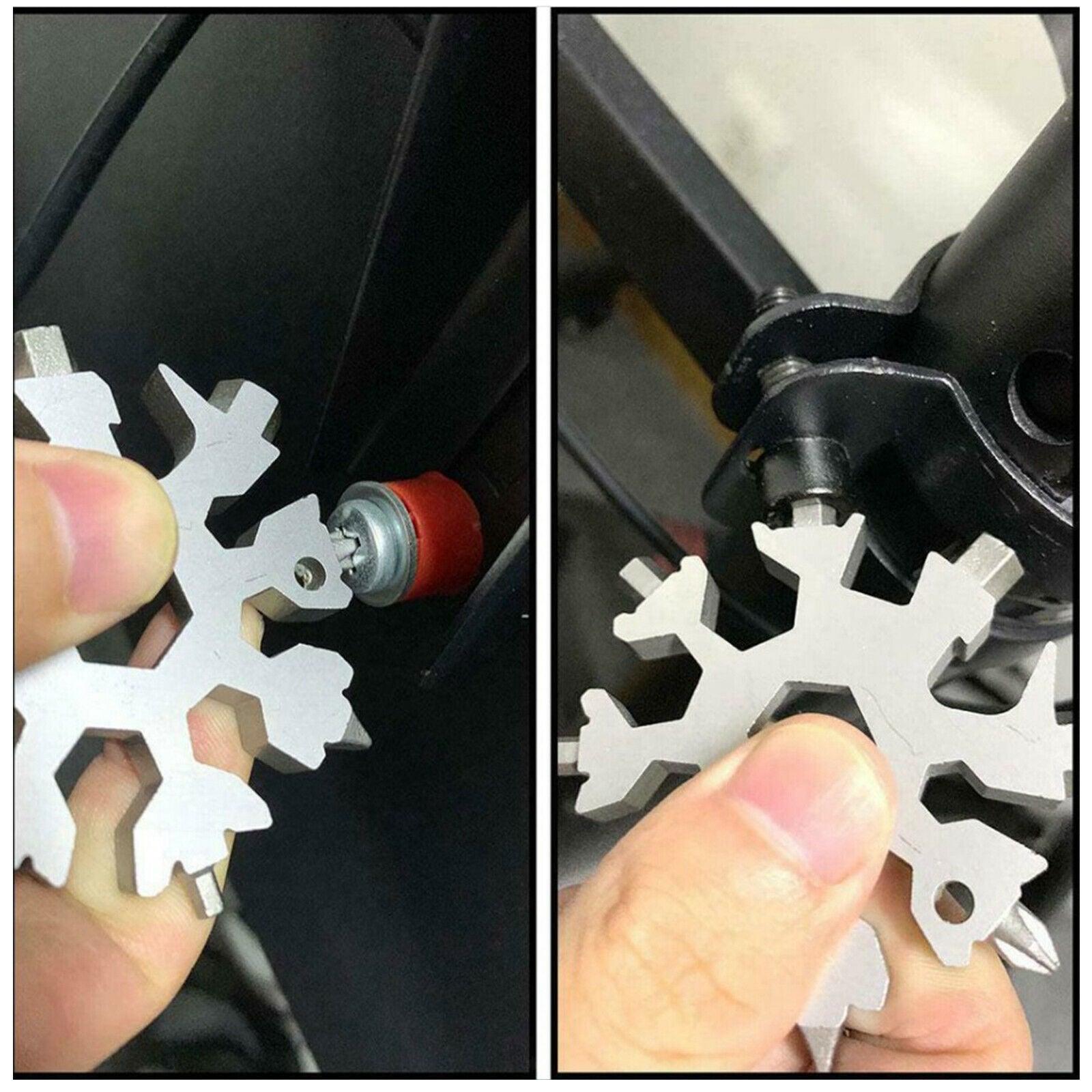 3-Piece 18-in-1 Hex Keychain with Snowflake
