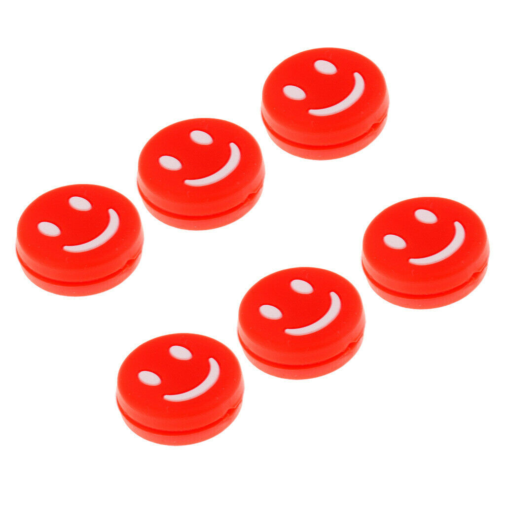 6Pcs Tennis Racquet Vibration Dampener Shock Absorber Damper, Red
