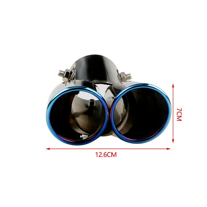Stainless Steel Car Rear Dual Exhaust Pipe Tail Muffler Tips Throat Tailpipe1x