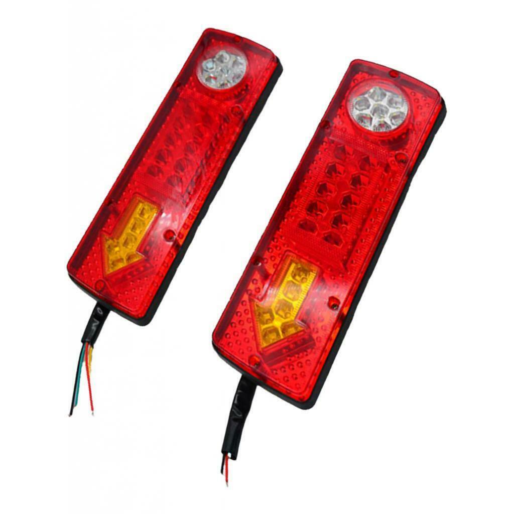 2pcs LED Truck Trailer Tail Lights Turn Signal Indicator Brake Rear Lamp
