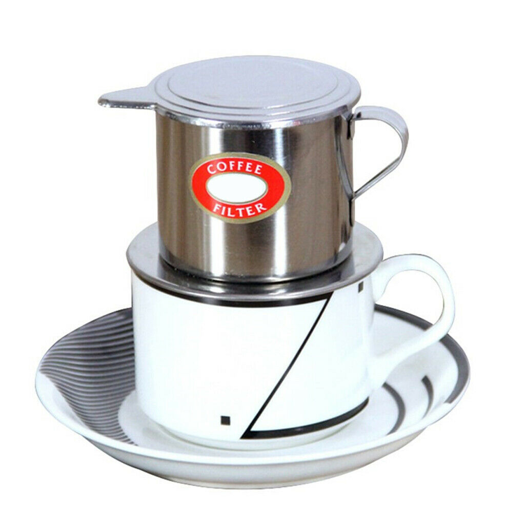 2 Pieces Vietnamese Coffee Filter Dripper Set Screw Down Insert 1.7oz 3.4oz