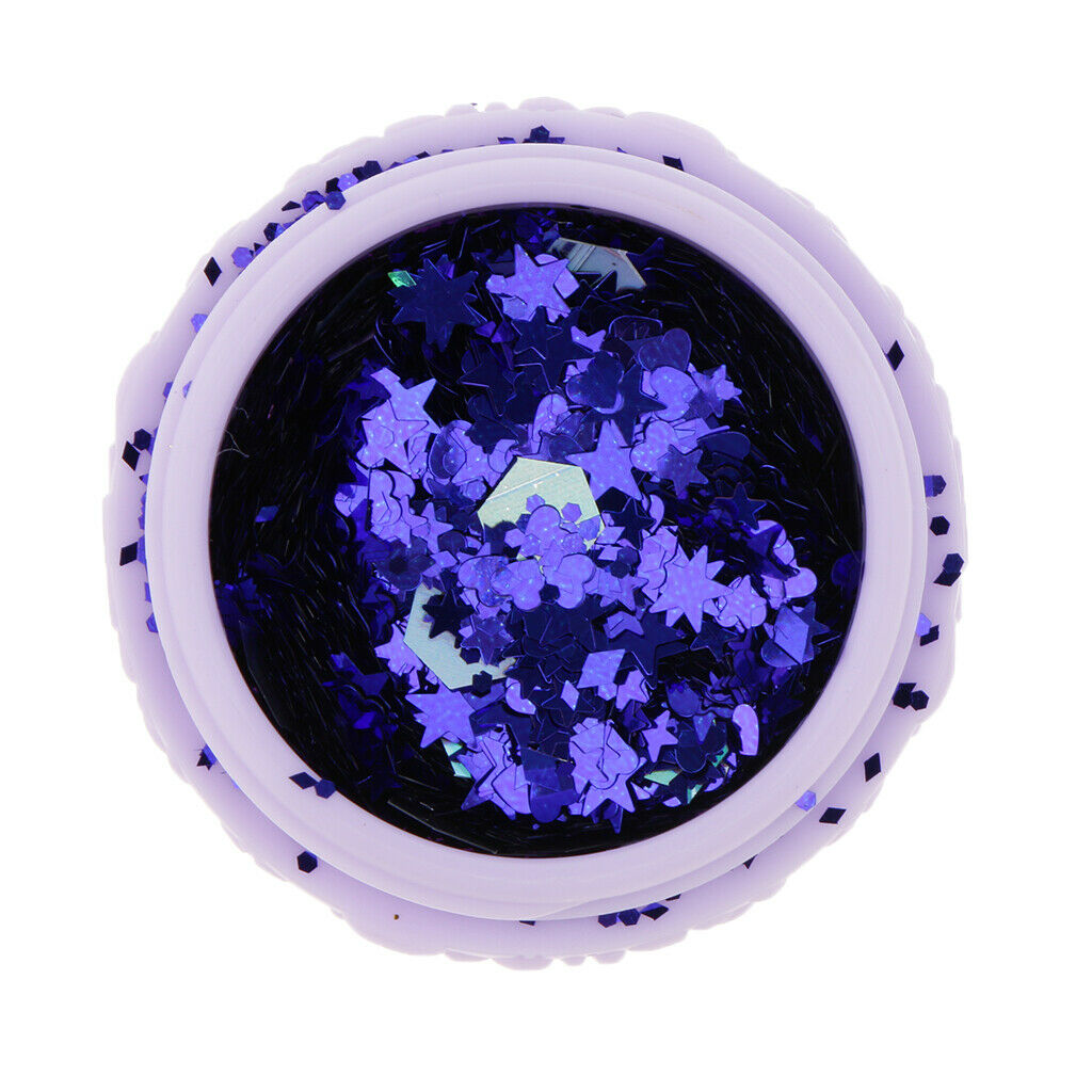 2x Chunky Cosmetic Glitter Shimmer Holographic Body Glitter Powder Sequins Blue