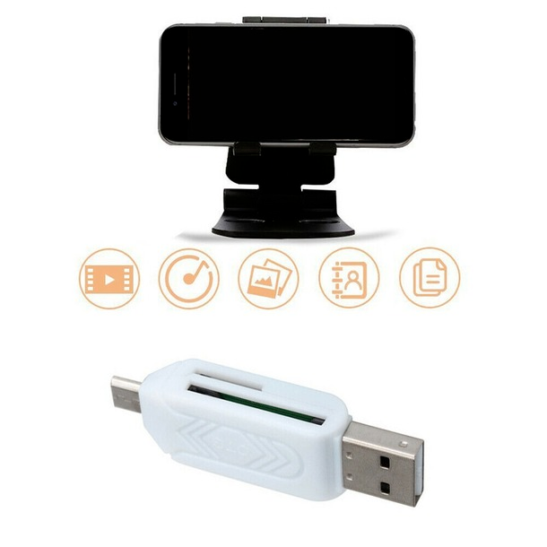 2in1 USB 2.0 Micro USB OTG SD/TF Flash Card Reader For Android Tablet PC White