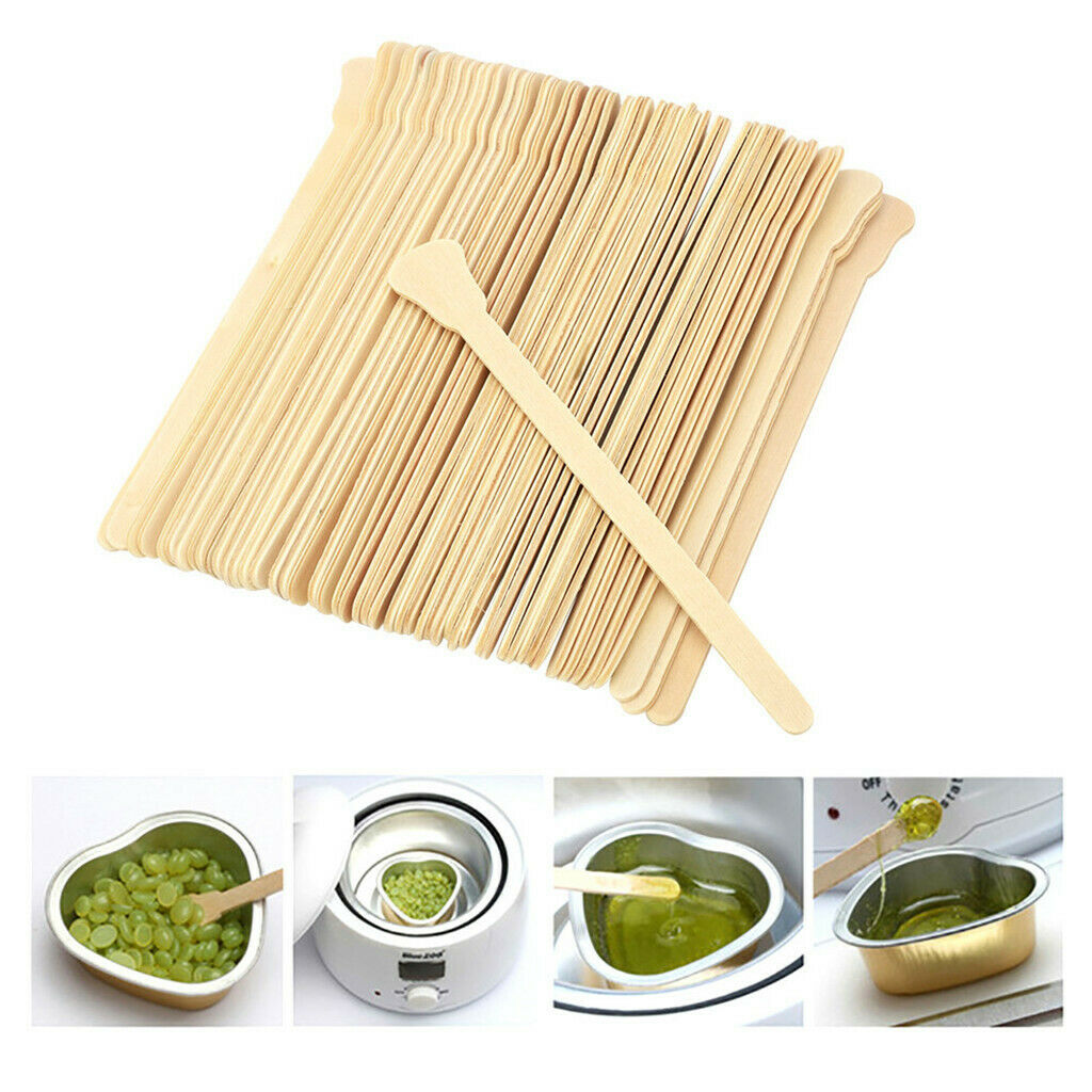 100x Wooden Spatula Mixing Stick Hair Removal Accessory