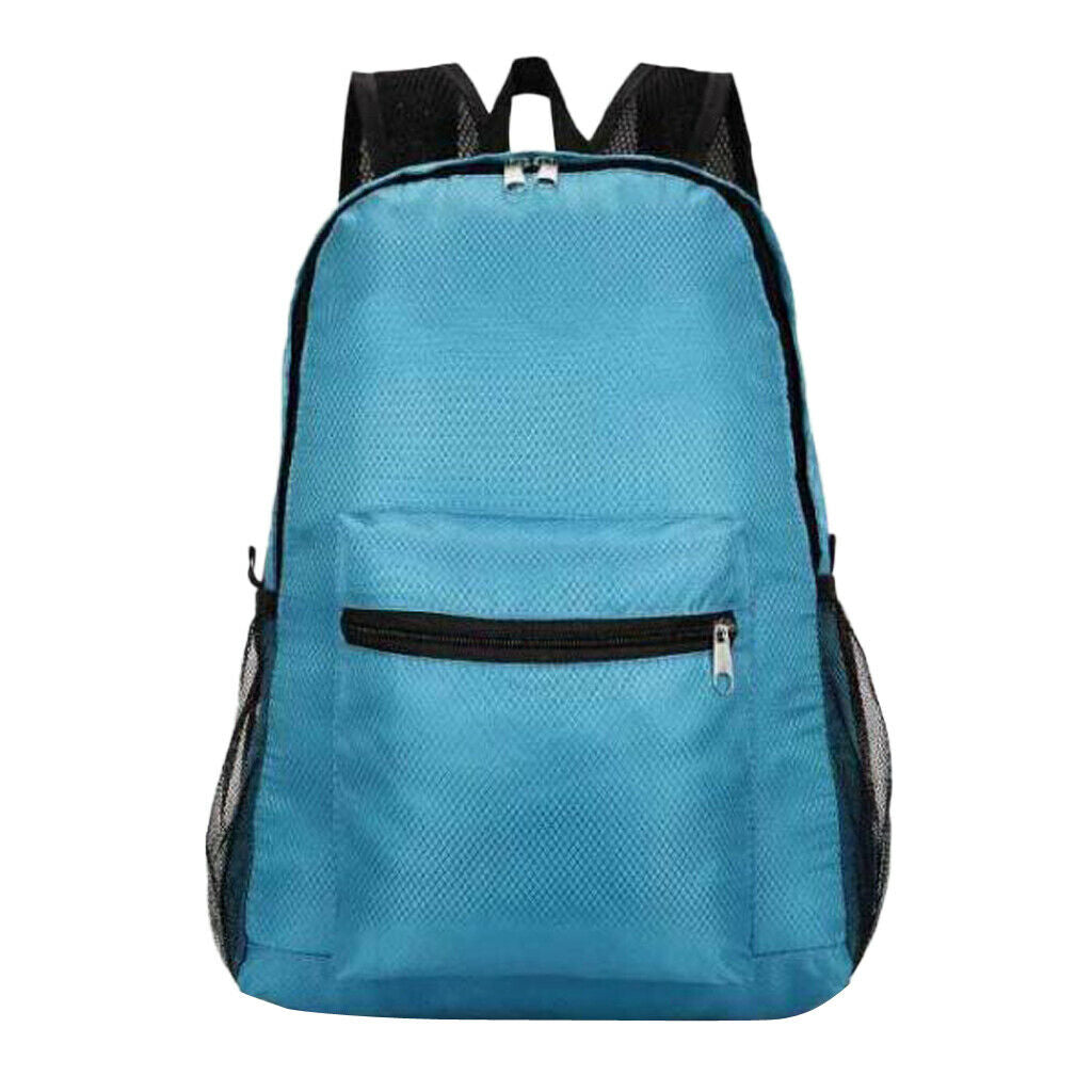 Portable Folding Waterproof Backpack Outdoor Travel Hiking Camping Bag Blue