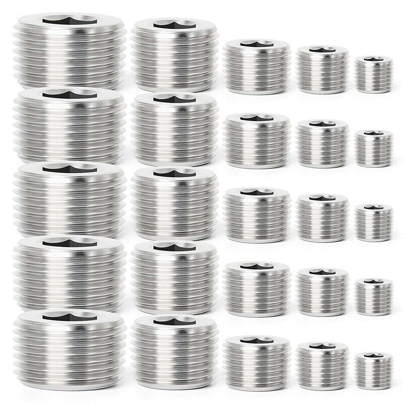 25Pcs Stainless Steel Internal Hex Thread Socket Pipe Plug Fitting 1/8 inch 1/H3