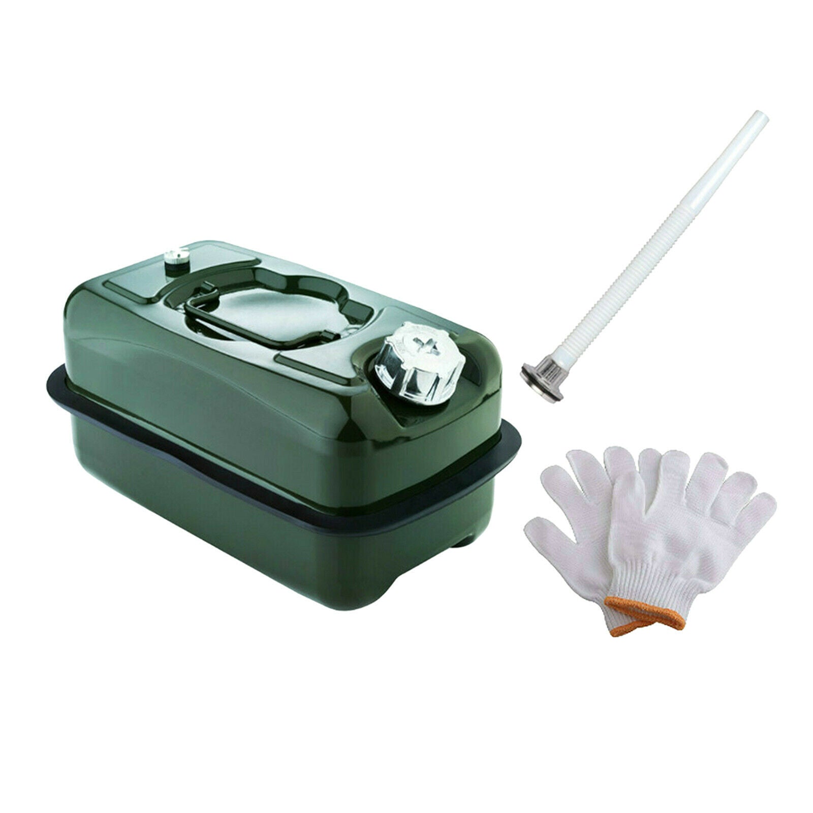Fuel Tank Gas Spare Anti-static with Gloves Oil Tube with Handle 5L,green