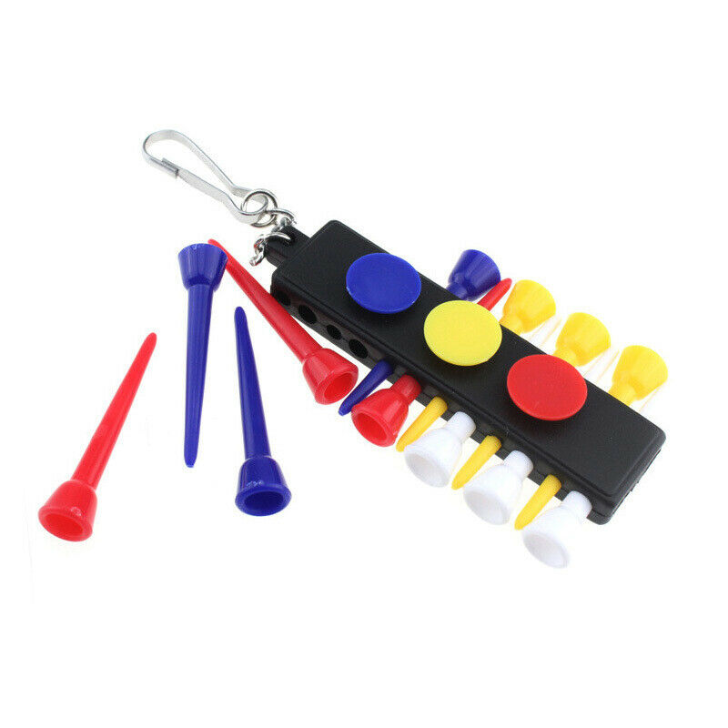 Mix Colors 12 Pcs 50mm Golf Tees Holder Flat Ball Tees Plastic tee Key Ch.l8