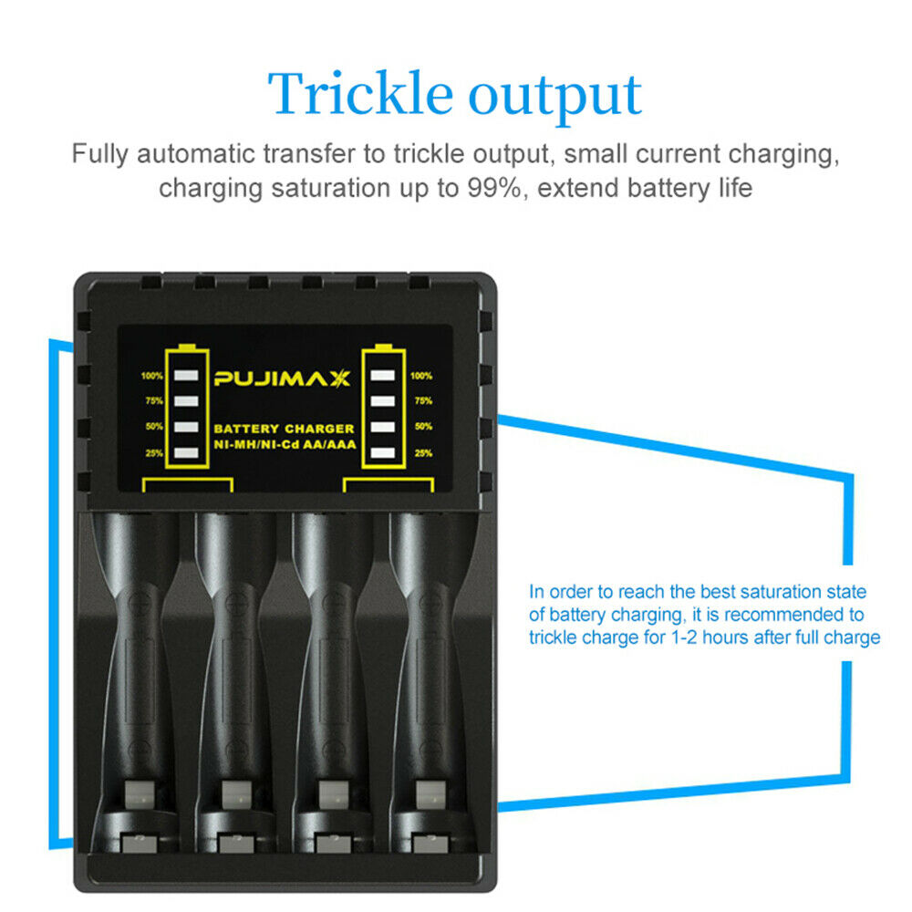 Battery Charger for AA/AAA Ni-MH Ni-Cd Rechargeable Batteries with Power Display