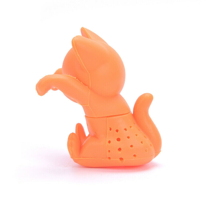 Tea Bag Leaf Herbal Spice Filter cat Shape SiliconeTea Infuser Strainers .l8