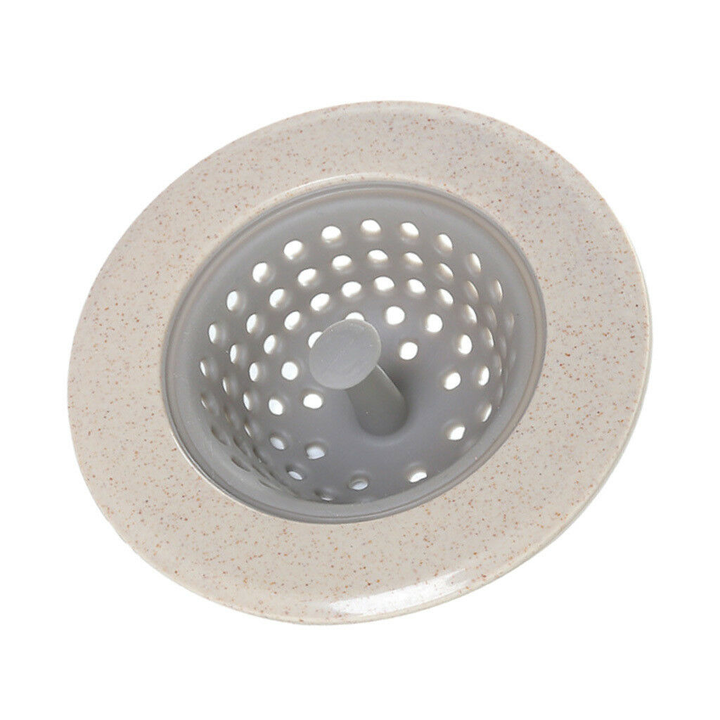Silicone Hair Catcher Bath Drain Shower Tub Strainer Sink Trap Stopper Beige