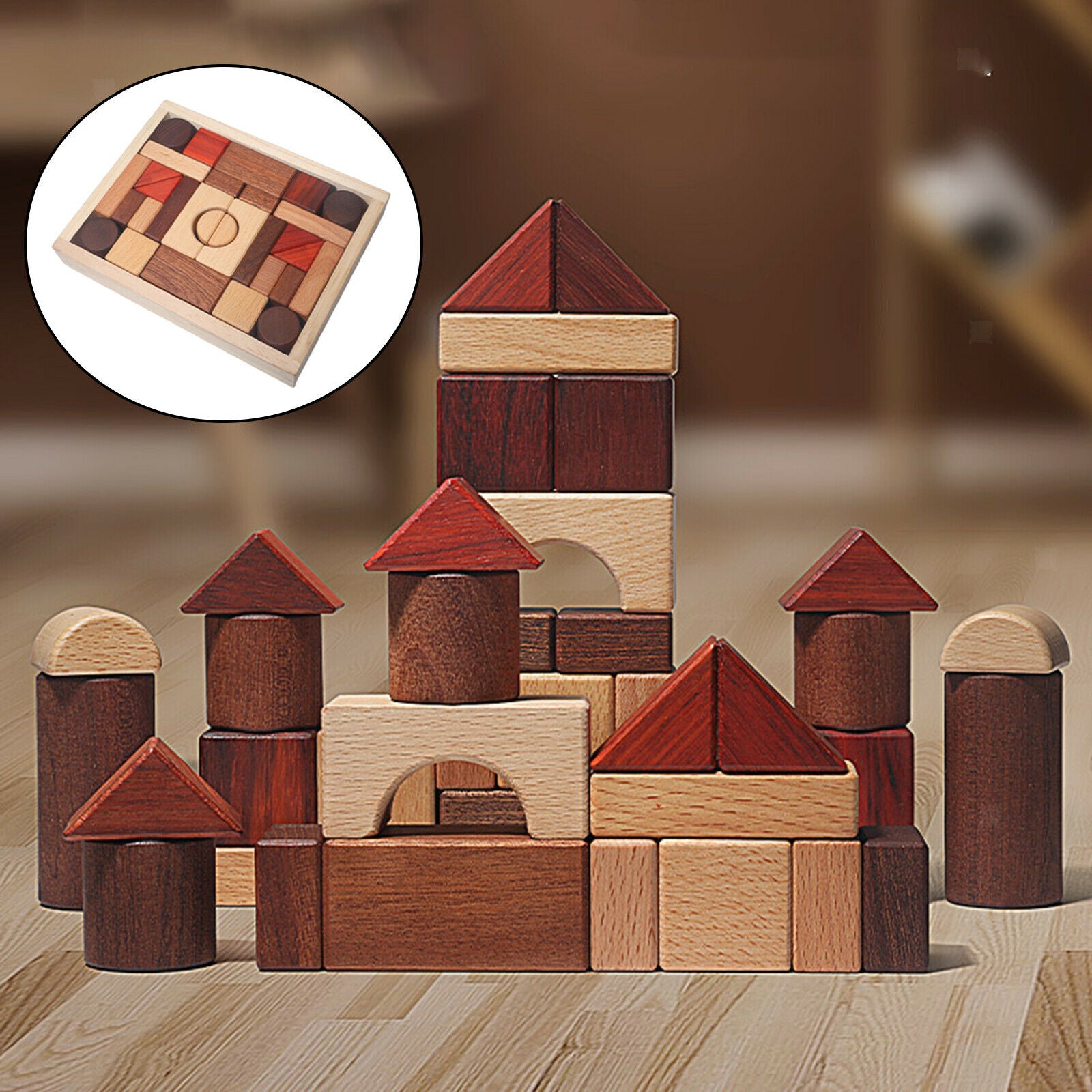 Building Blocks Toys Montessori Educational Shapes Recognition Learning
